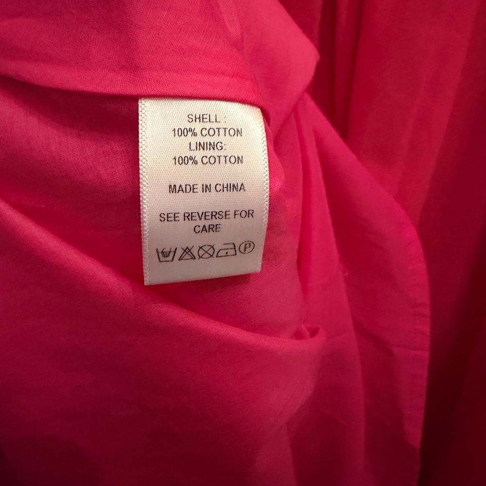 Olivia Rubin 100% cotton Pink Dress with Blue and Yellow Accents 4 - Picture 4 of 4